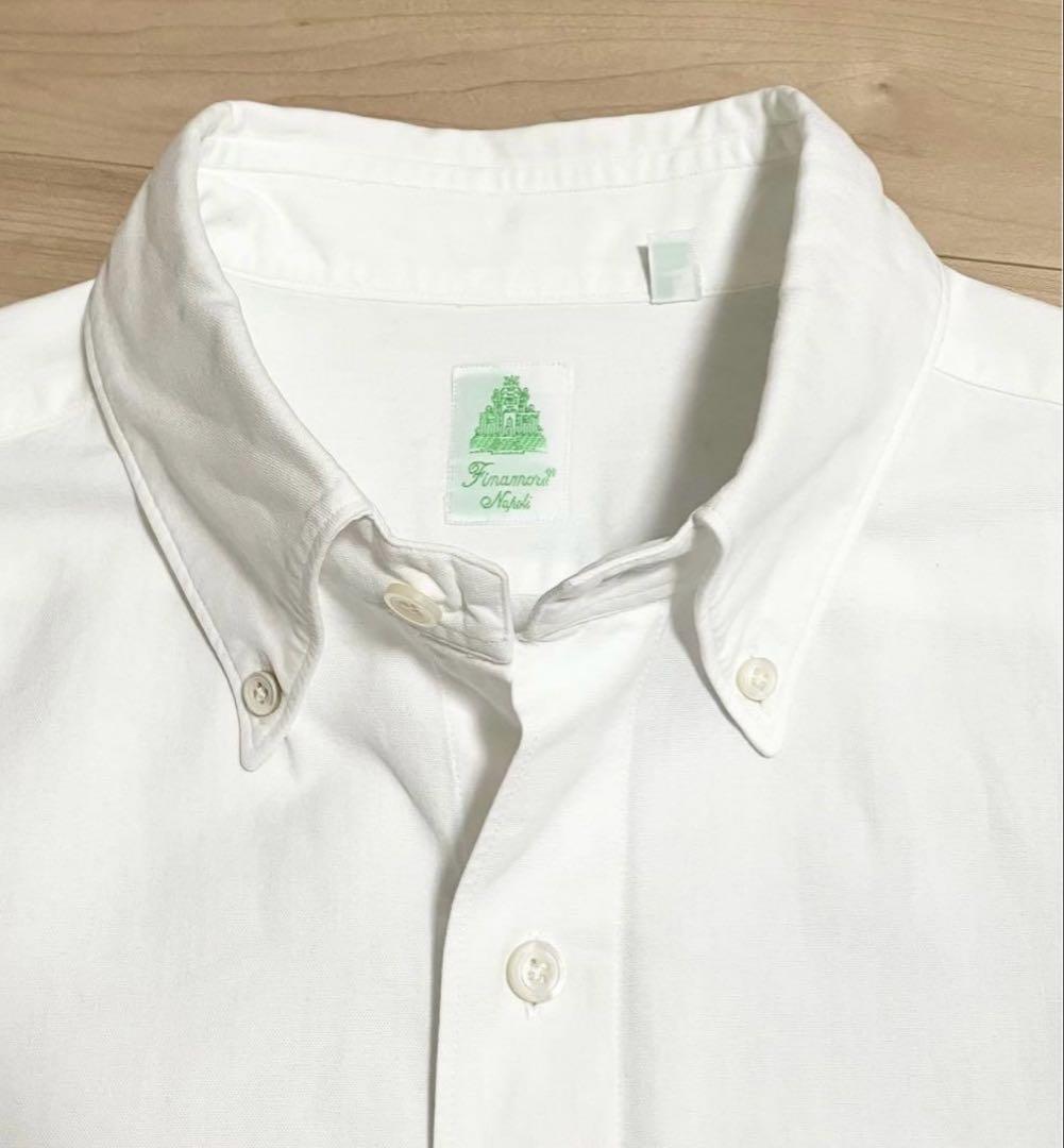 定価4.7万 フィナモレ 定番オックスフォード ボタンダウンシャツ L