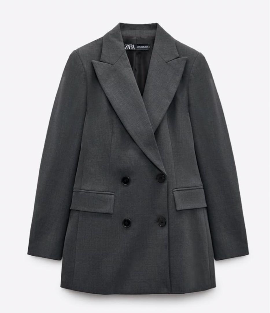 ZARA ダブルブレストスーツ　セットアップ　グレー