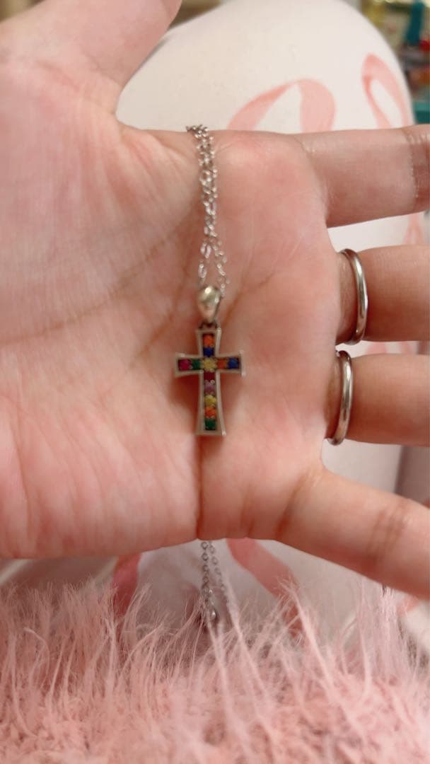 ジャスティンデイビス　天然石十字架ペンダントネックレス