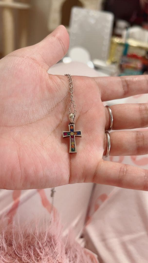 ジャスティンデイビス　天然石十字架ペンダントネックレス