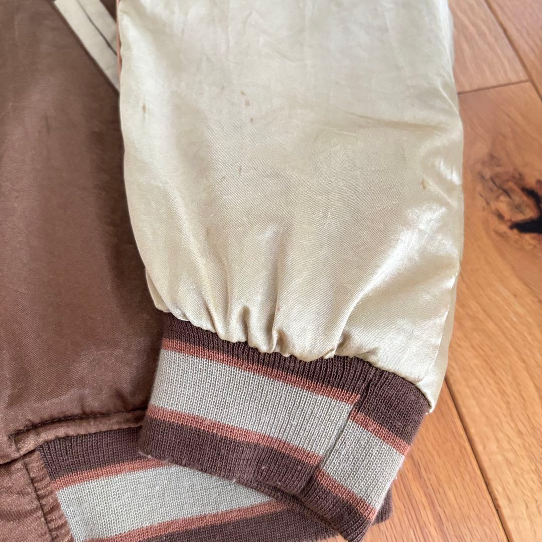 パームツリー刺繍 スカジャン ブラウン M ハワイ