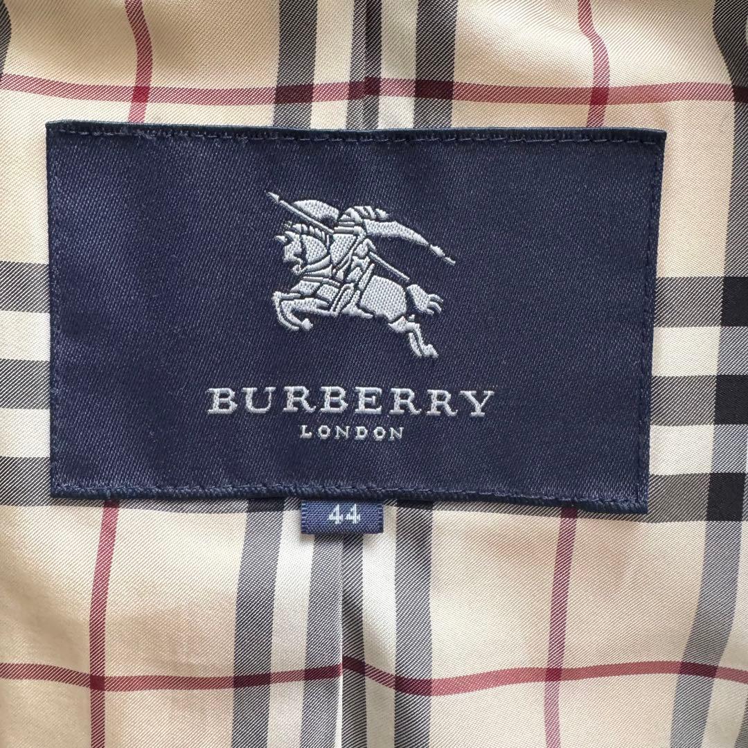 バーバリーロンドン　ダウン　ロング　大きいサイズ　44　ノバチェック　黒　ファー