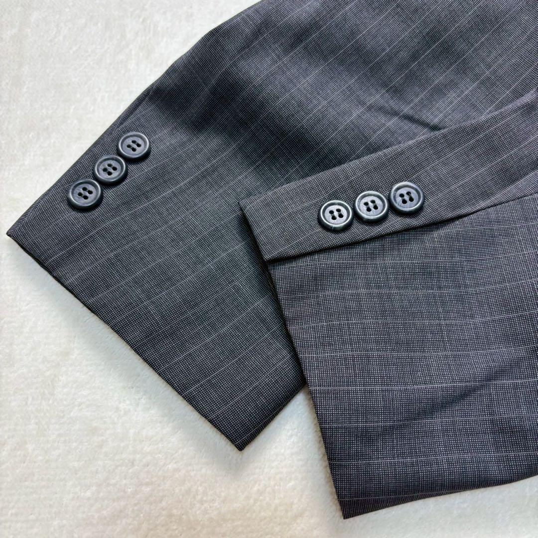 【極美品】ブルックスブラザーズ テーラードジャケット　ストライプ グレー A5