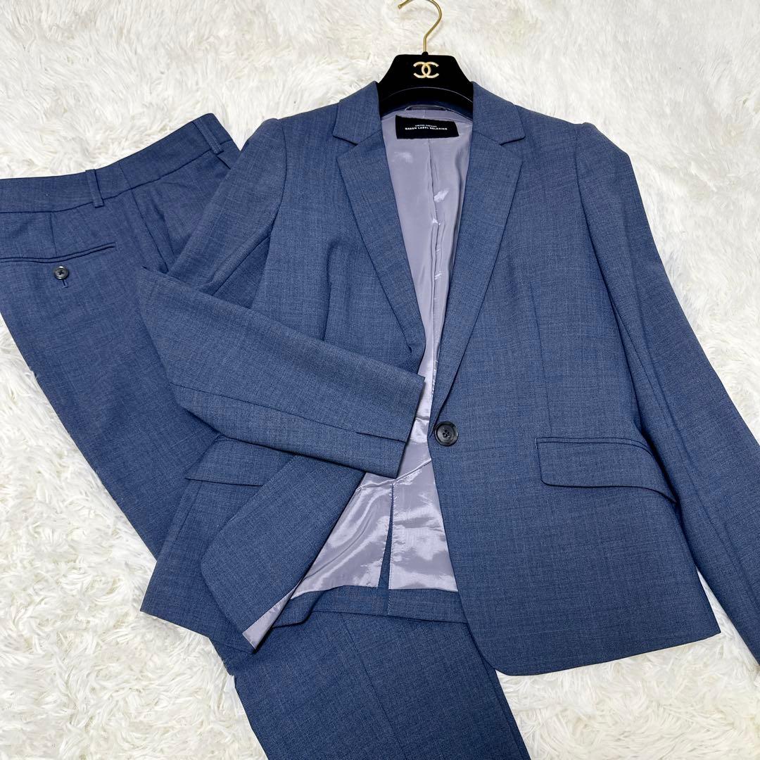 グリーンレーベルリラクシング パンツスーツ　ネイビー　36ノーカラー セット