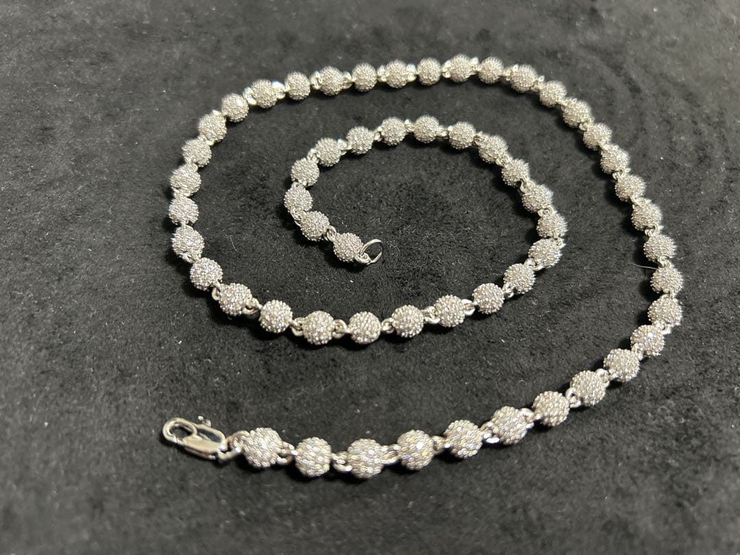 ブランドエンペラー　ボールシルバーネックレス　55センチ