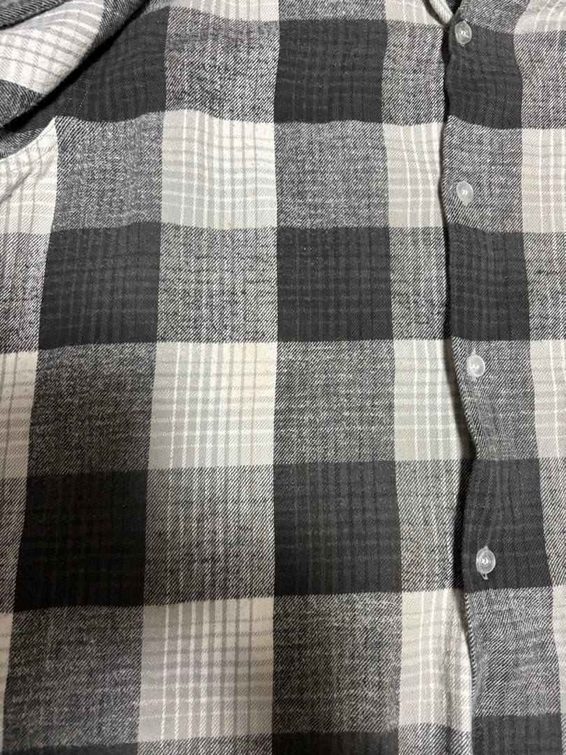 50s 60s オンブレ ブロックチェック フランネルシャツ XL