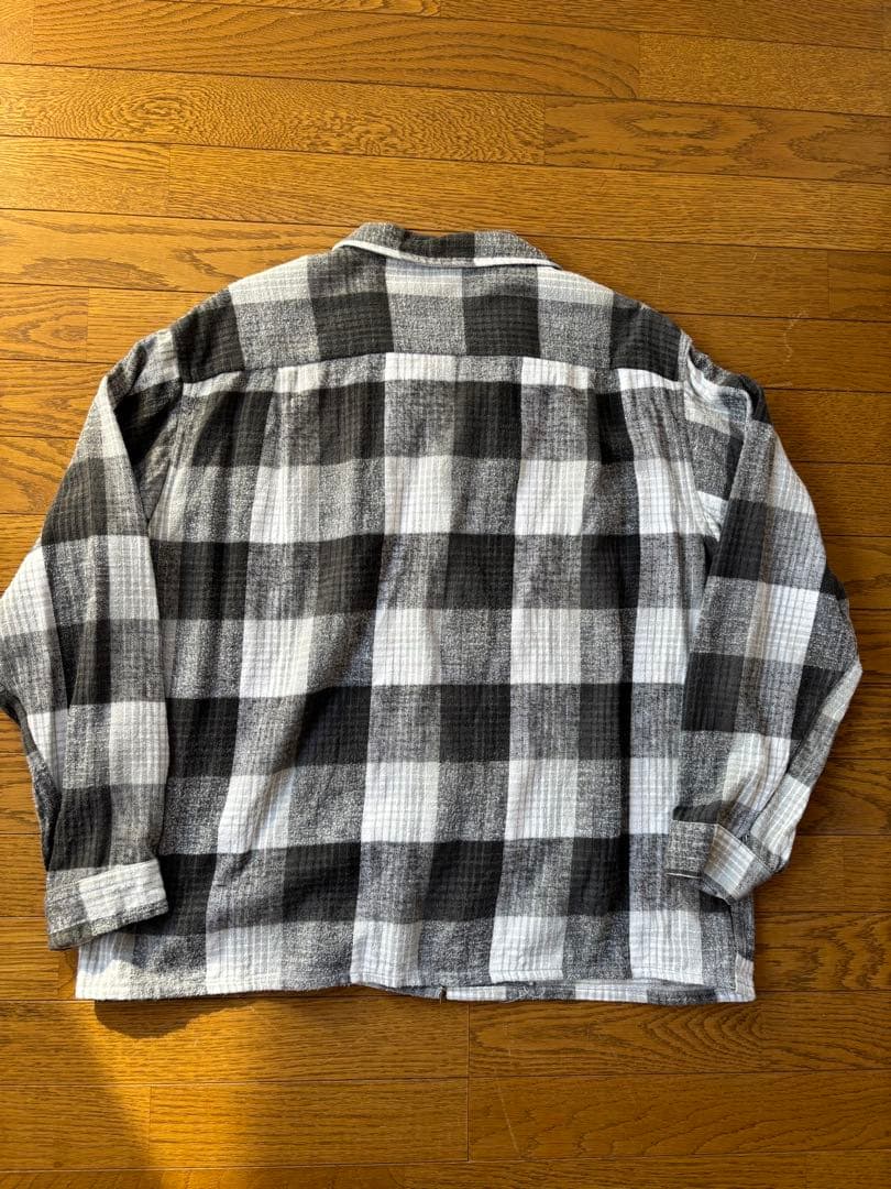 50s 60s オンブレ ブロックチェック フランネルシャツ XL