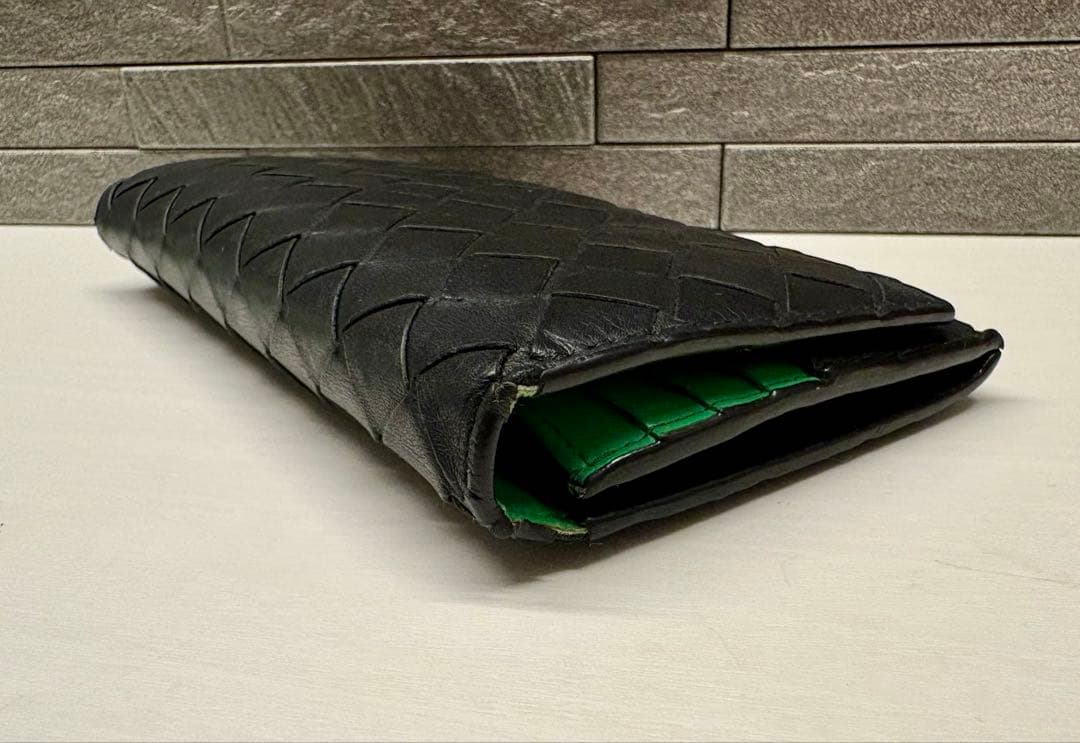 BOTTEGA VENETA バイカラー 長財布 ボッテガグリーン