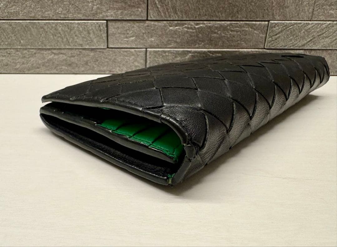BOTTEGA VENETA バイカラー 長財布 ボッテガグリーン