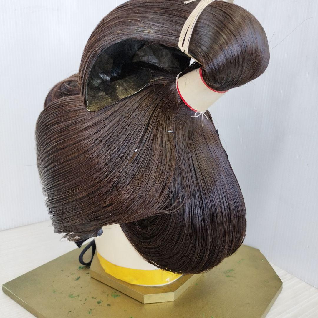 日本の伝統的ウィッグ　かつら　ダークブラウン　ハードケース付き