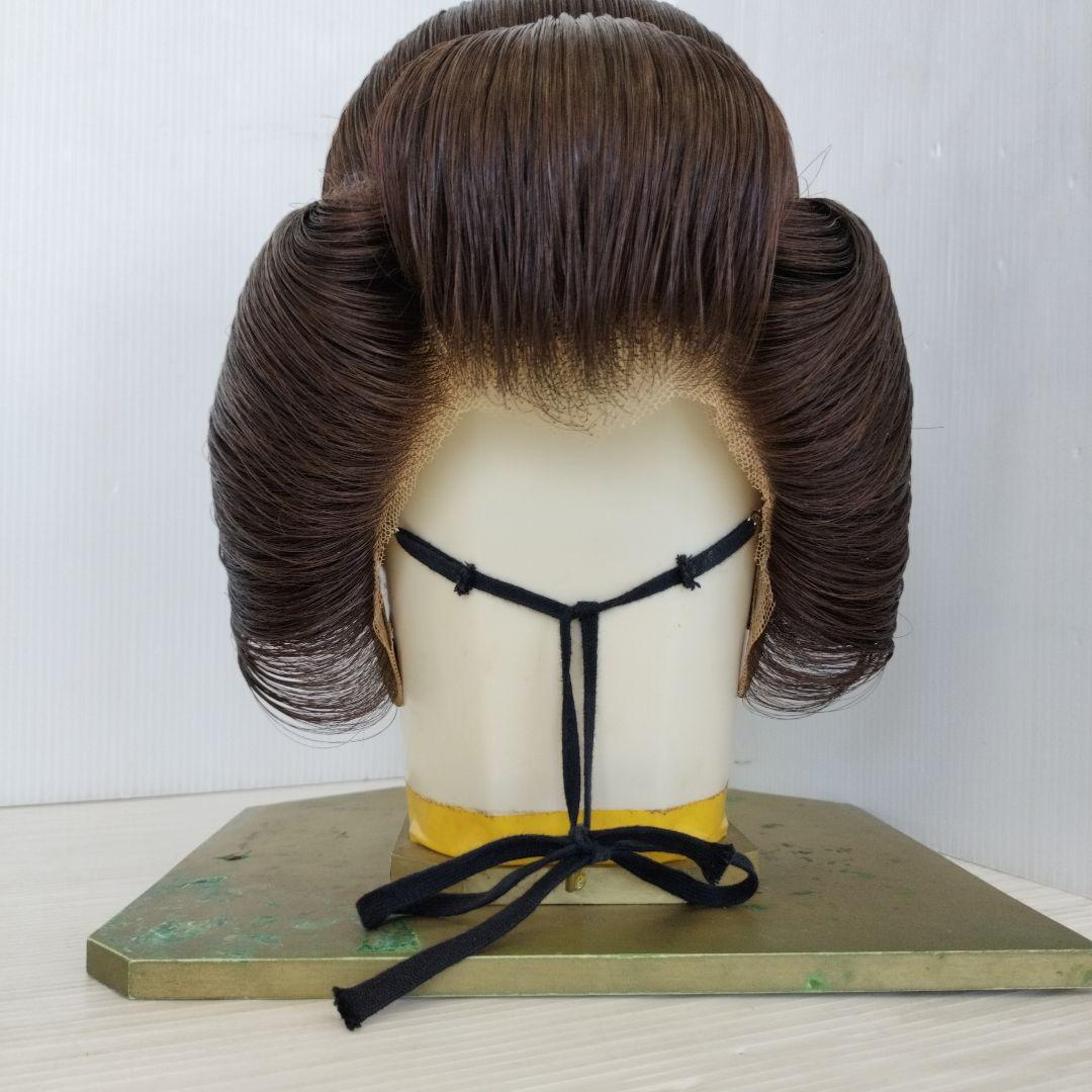 日本の伝統的ウィッグ　かつら　ダークブラウン　ハードケース付き