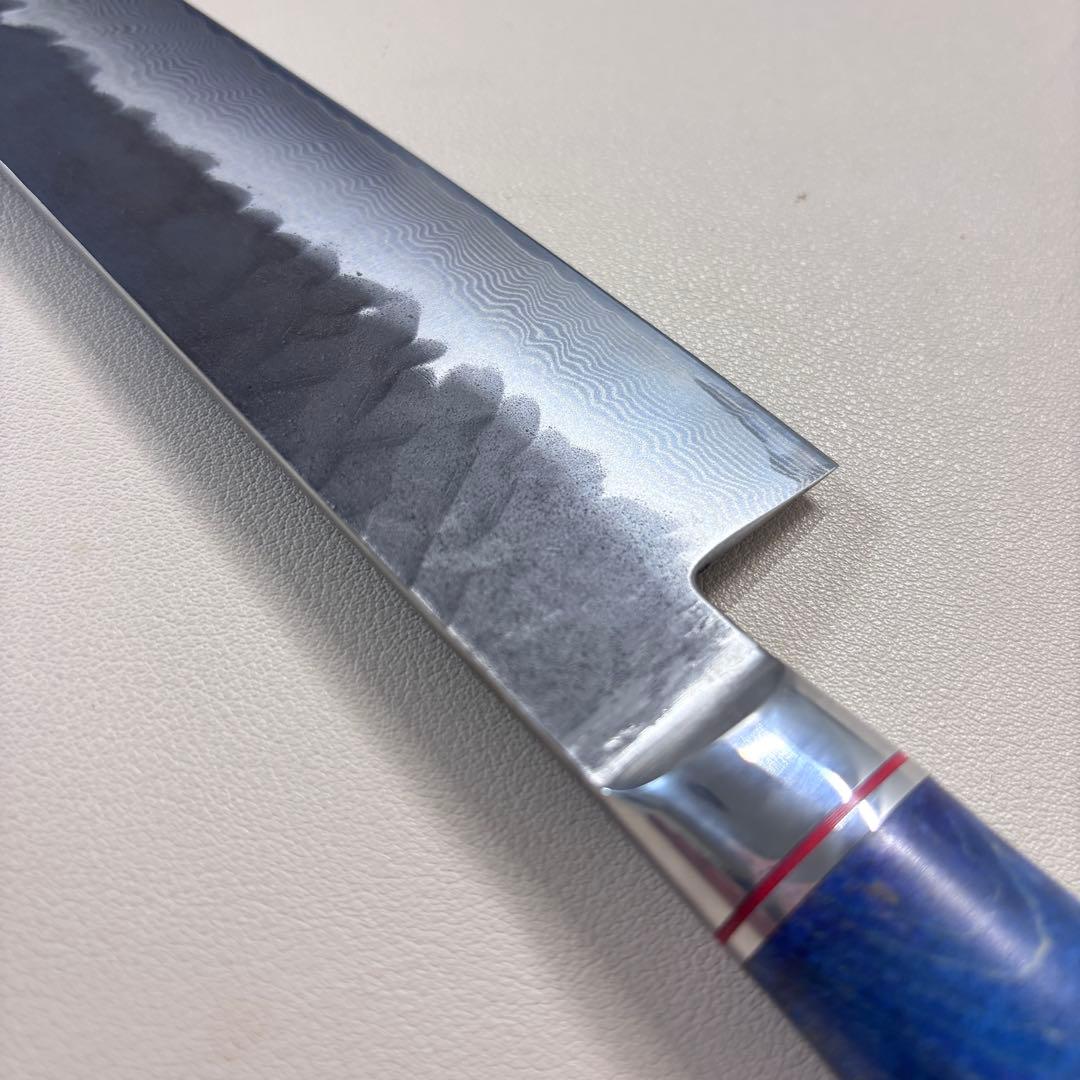 240mm黒打ちダマスカス　(切付型)牛刀シェフナイフ 牛刀【新品】。