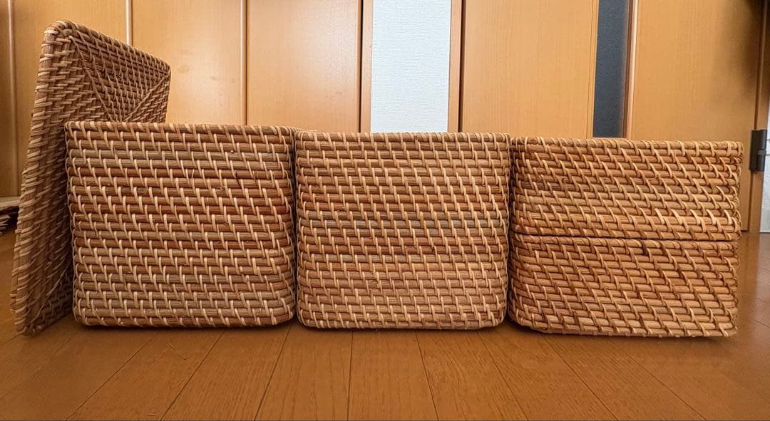 無印良品　重なるラタン長方形バスケット