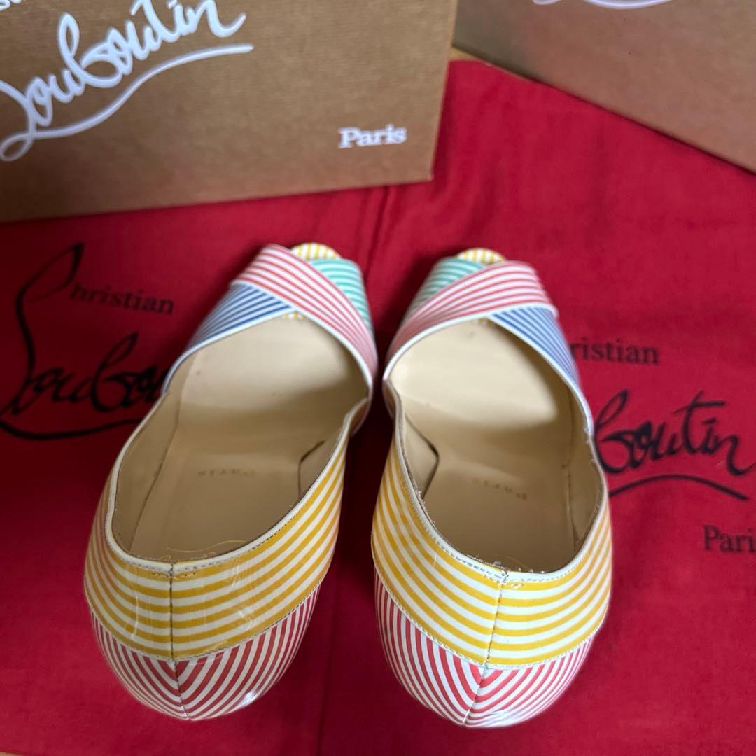 ルブタン カラフル ストライプ ヒール