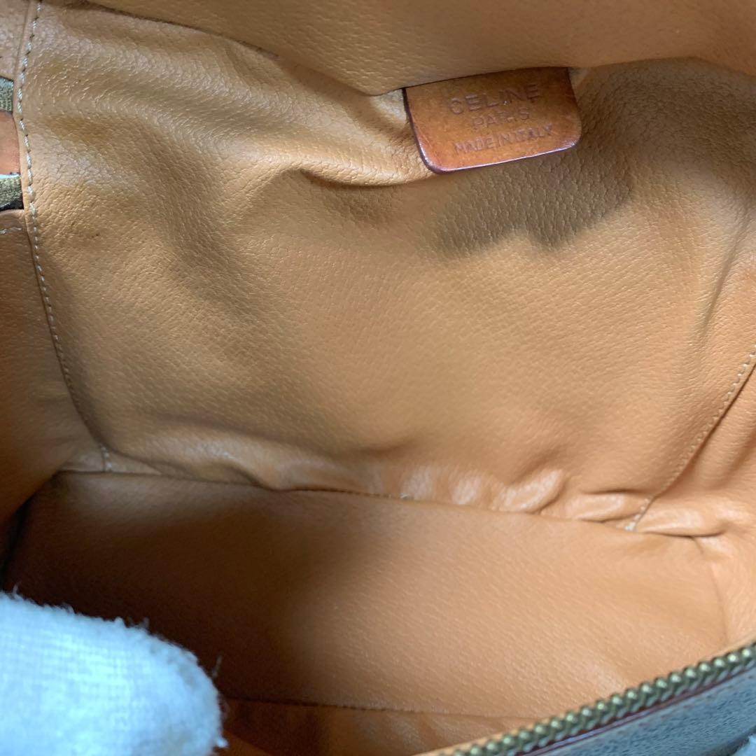 美品　セリーヌ　バニティバッグ　ポーチ　 マカダム柄 レザー