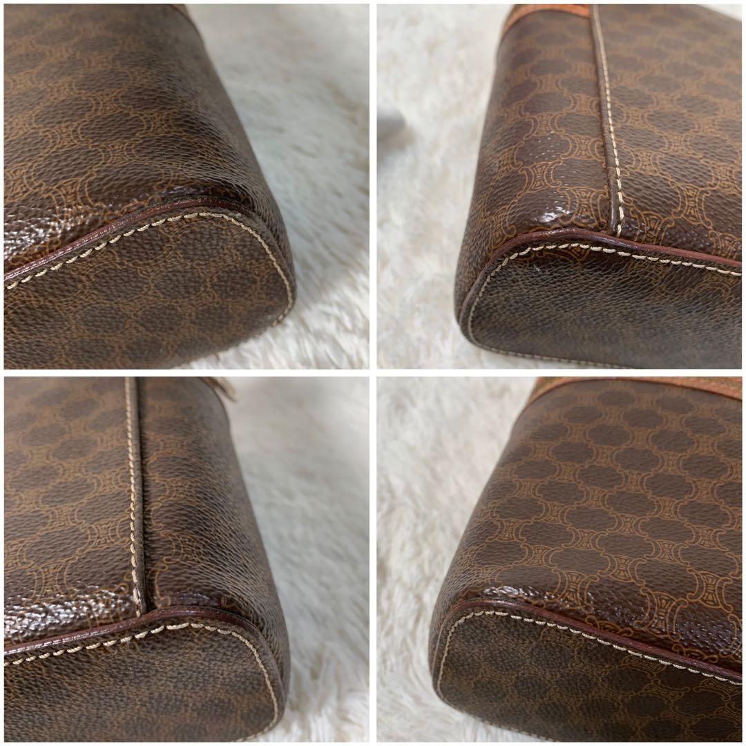 美品　セリーヌ　バニティバッグ　ポーチ　 マカダム柄 レザー