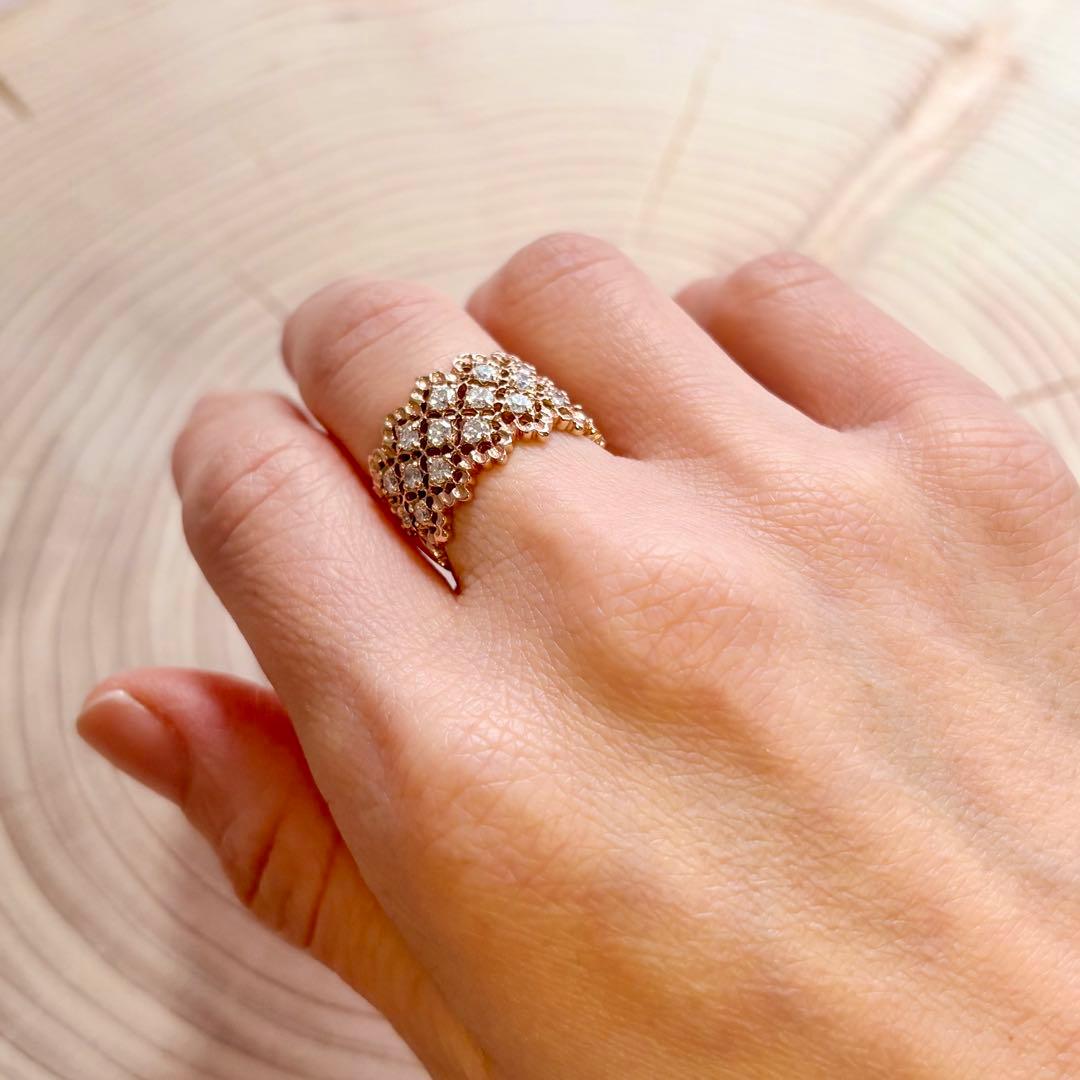 K18 PG ピンクゴールド リング ダイヤ1.00ct 11号