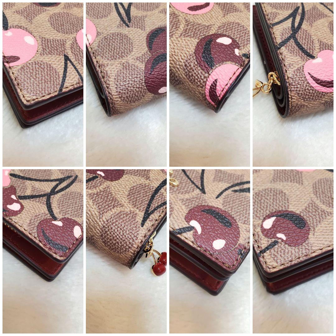 COACH コーチ　新品未使用　ミニスナップウォレット　チェリー　シグネチャー