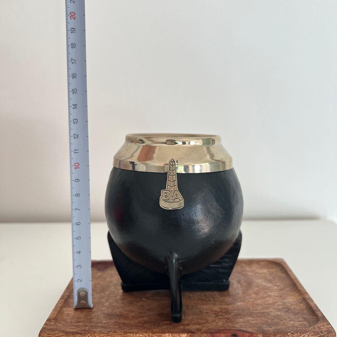 アルゼンチン製 高級マテ茶／本革 × アルパカ装飾