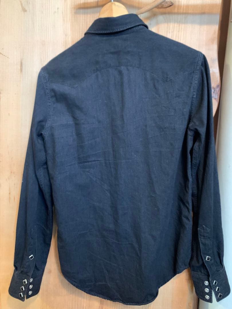 ま*ー様 RRL ダークブラックウエスタンシャツ