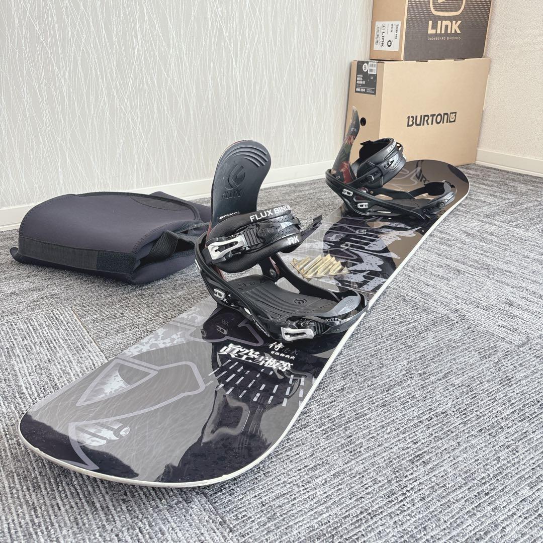 78美品❗️超豪華❗️眞空雪板等/FLUX メンズスノーボードセット★152cm