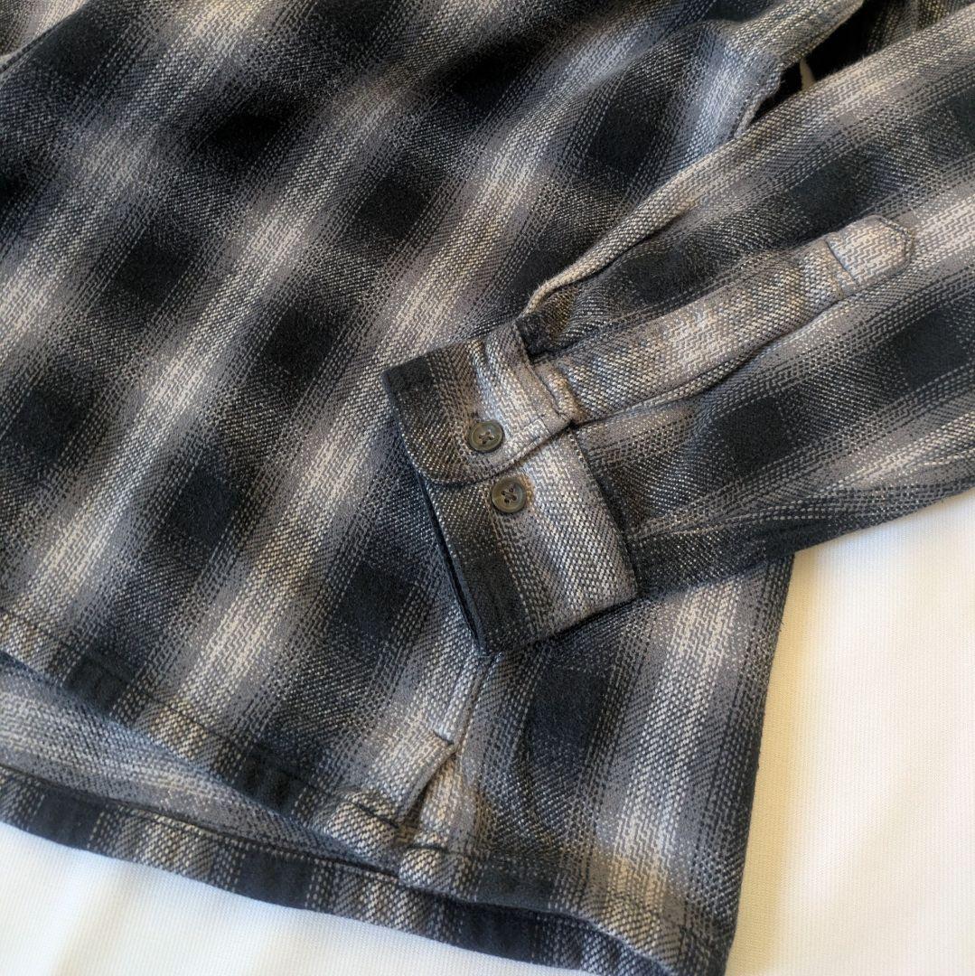 90s オンブレ　St.Johns Bay　ヘビネル　ネルシャツ　好配色　L　黒