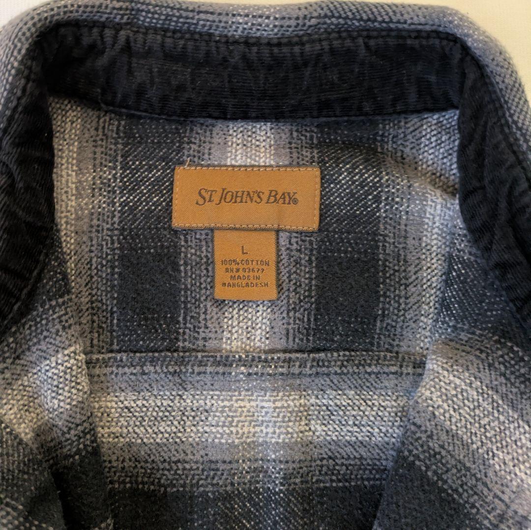 90s オンブレ　St.Johns Bay　ヘビネル　ネルシャツ　好配色　L　黒