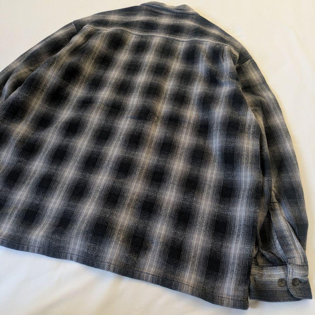 90s オンブレ　St.Johns Bay　ヘビネル　ネルシャツ　好配色　L　黒