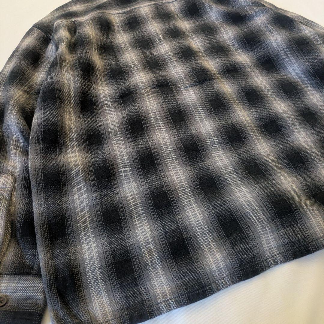 90s オンブレ　St.Johns Bay　ヘビネル　ネルシャツ　好配色　L　黒