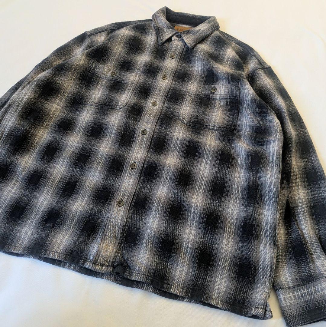 90s オンブレ　St.Johns Bay　ヘビネル　ネルシャツ　好配色　L　黒