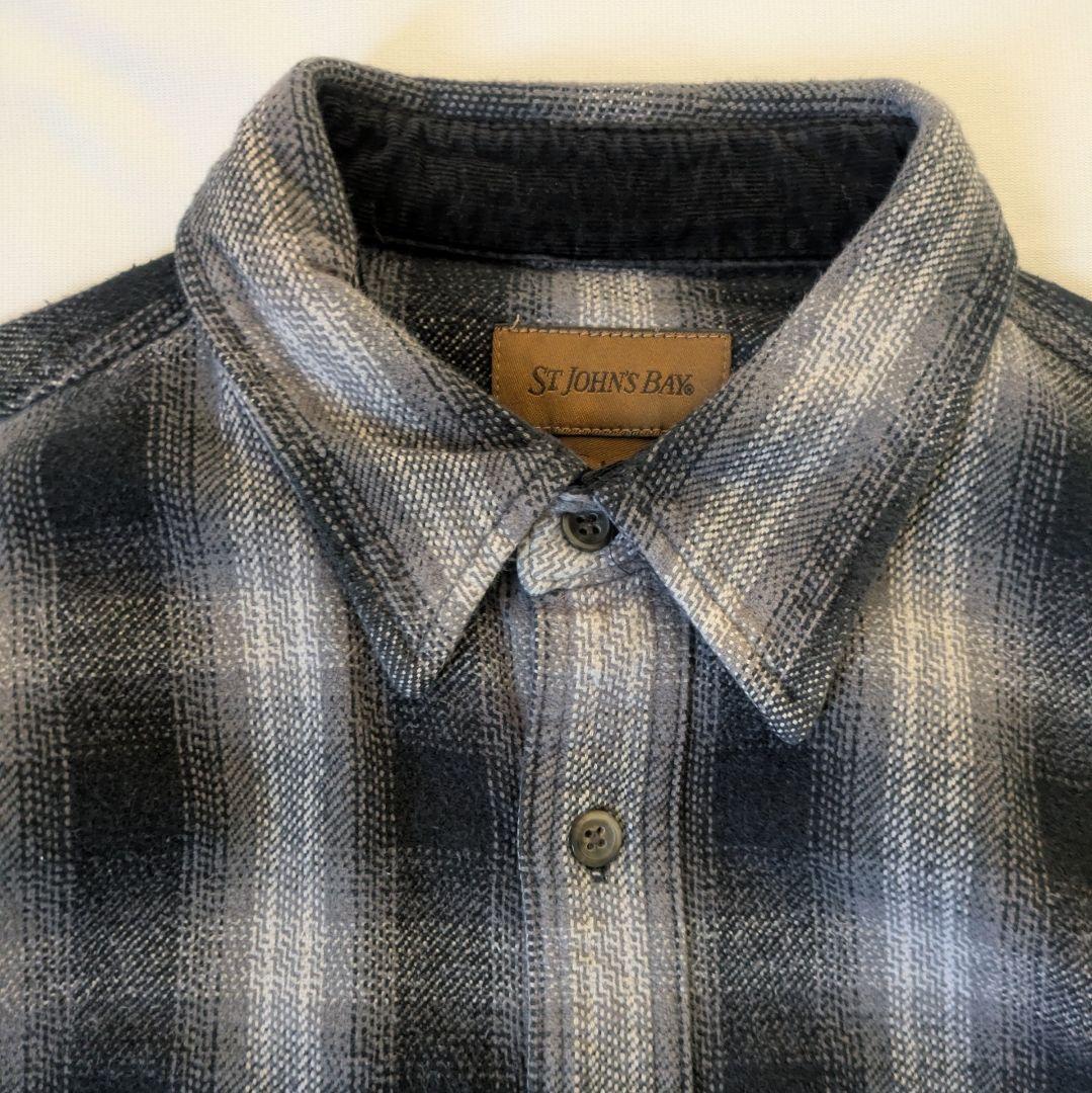 90s オンブレ　St.Johns Bay　ヘビネル　ネルシャツ　好配色　L　黒