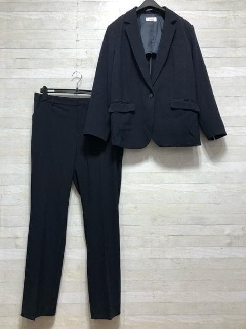 新品☆3L紺系♪パンツスーツ♪洗える♪お仕事・通勤・フォーマル☆A255