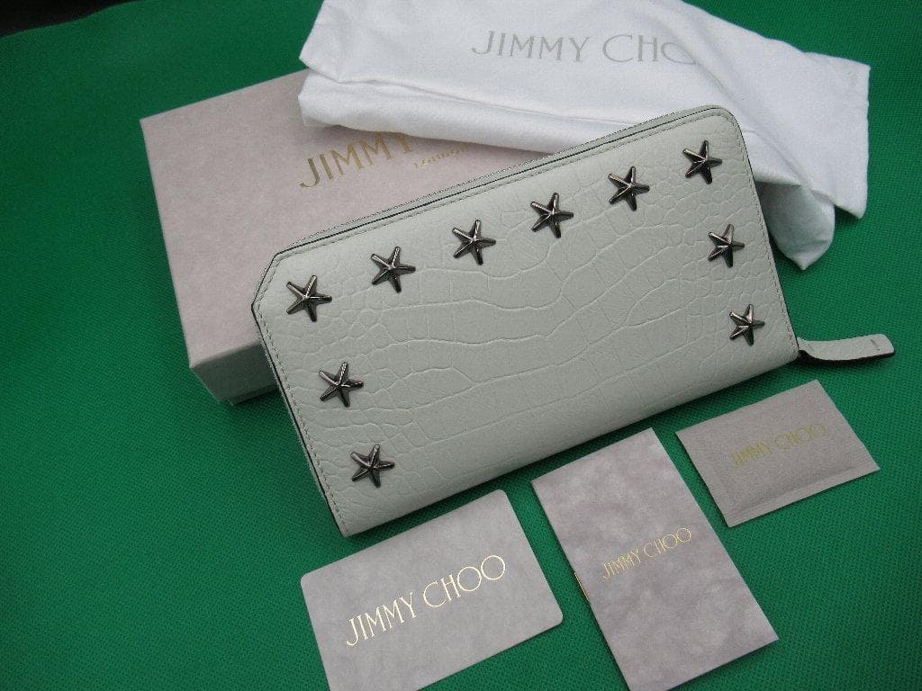 【新品】JIMMY CHOO ジミーチュウ ジップ レザー 長財布 白