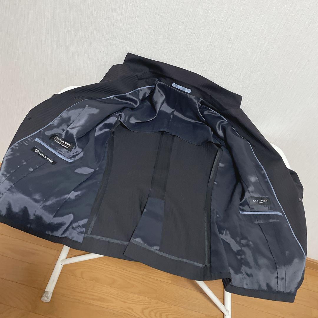 LES￼ MUSE スーツセット　L パンツスーツ　3点　黒 ウオッシャブル