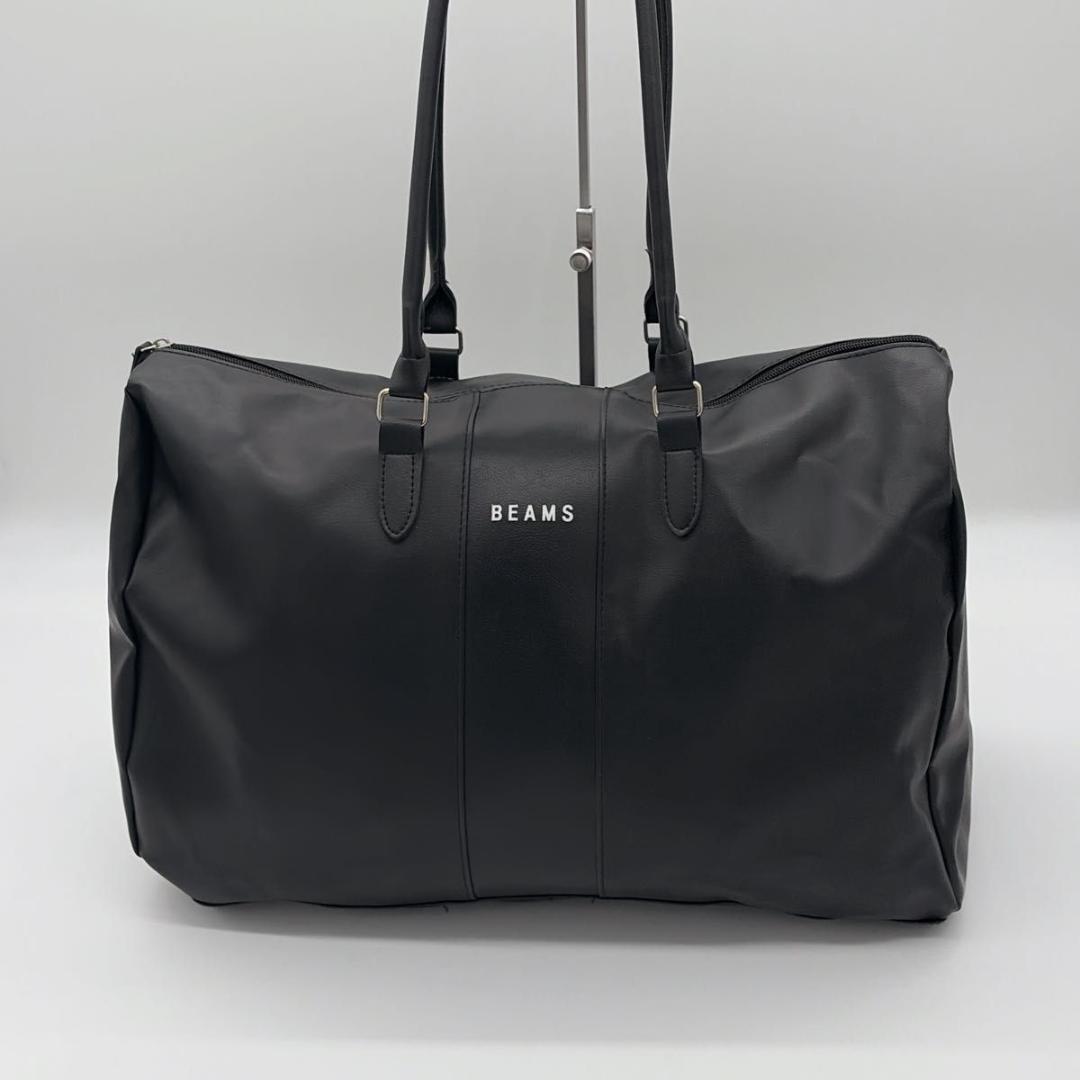 美品 BEAMS トートバッグ 大容量 ビジネス ブラック メンズ A4収納可