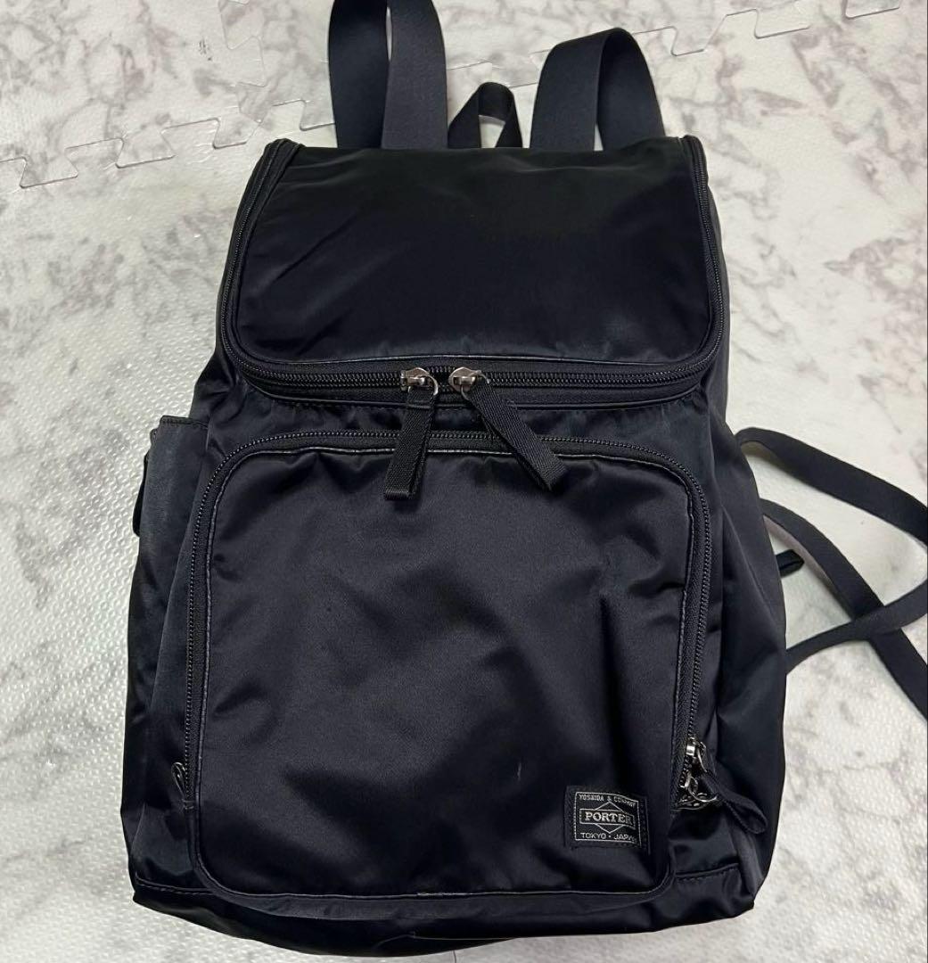 美品PORTER ポーター PLAN プラン リュック バックパック ブラック