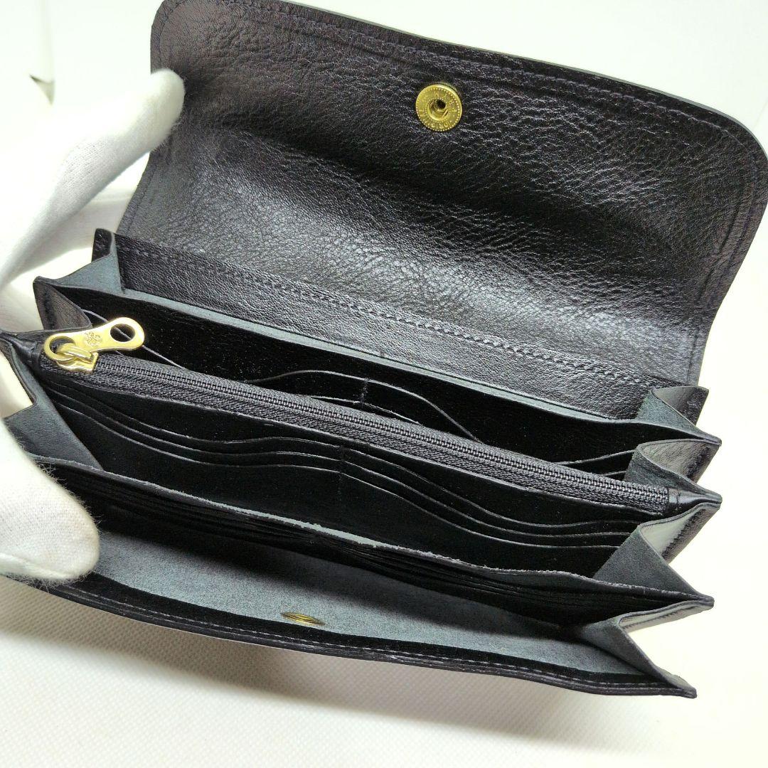 【未使用 現行】イルビゾンテ　ロングウォレット　フラップ　シボ革　大容量　蛇腹