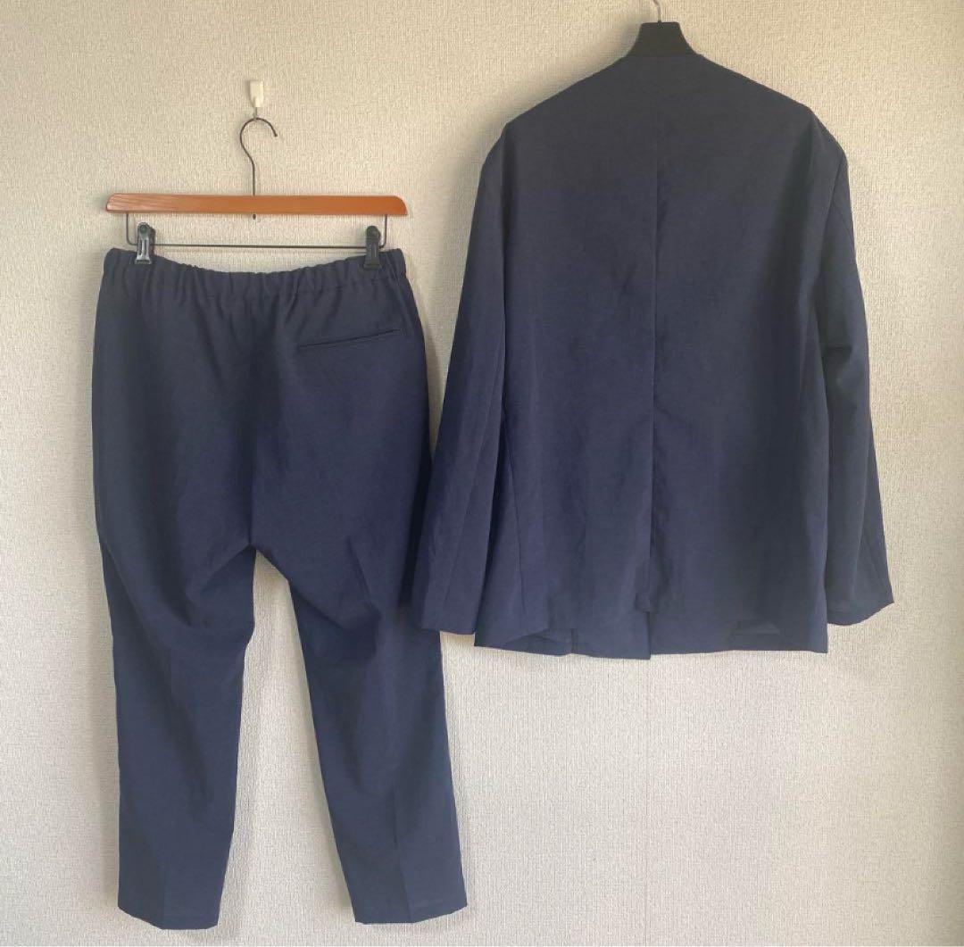 アダム エ ロペ 夏サマーシーズン パンツスーツ L W76 濃紺 大きいDMW