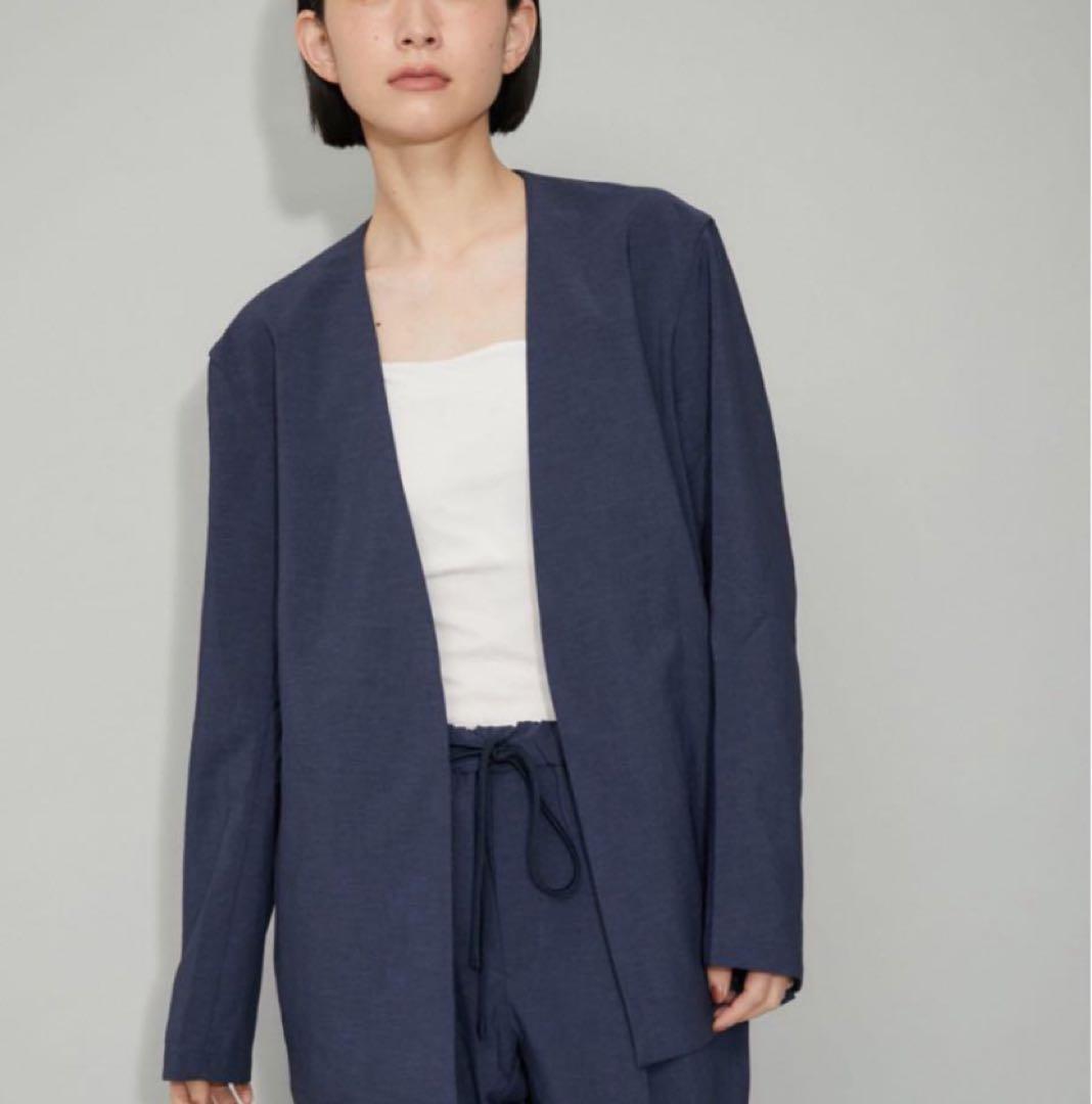 アダム エ ロペ 夏サマーシーズン パンツスーツ L W76 濃紺 大きいDMW