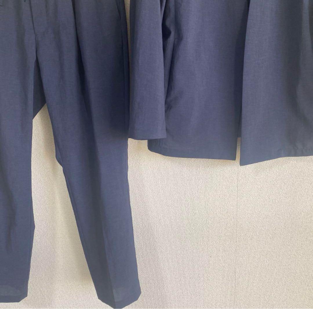 アダム エ ロペ 夏サマーシーズン パンツスーツ L W76 濃紺 大きいDMW