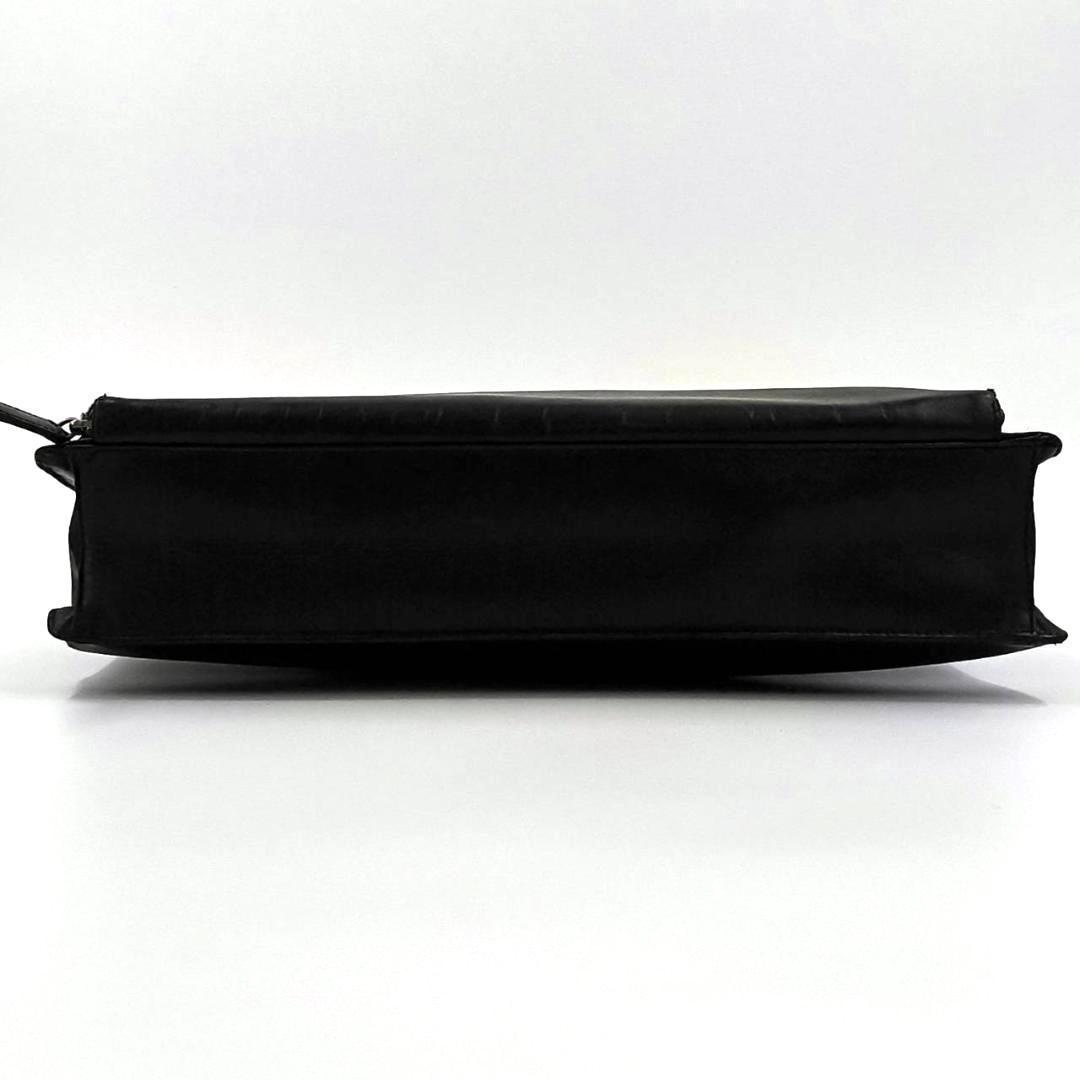 極希少✨️プラダ　サフィアーノ　ビジネスバッグ　三角プレート　レザー　黒　白タグ