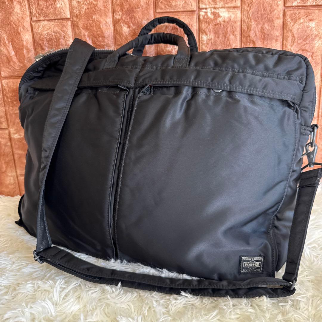 【美品】ポーター　タンカー　2way　ブリーフケース　ビジネスバッグ　黒