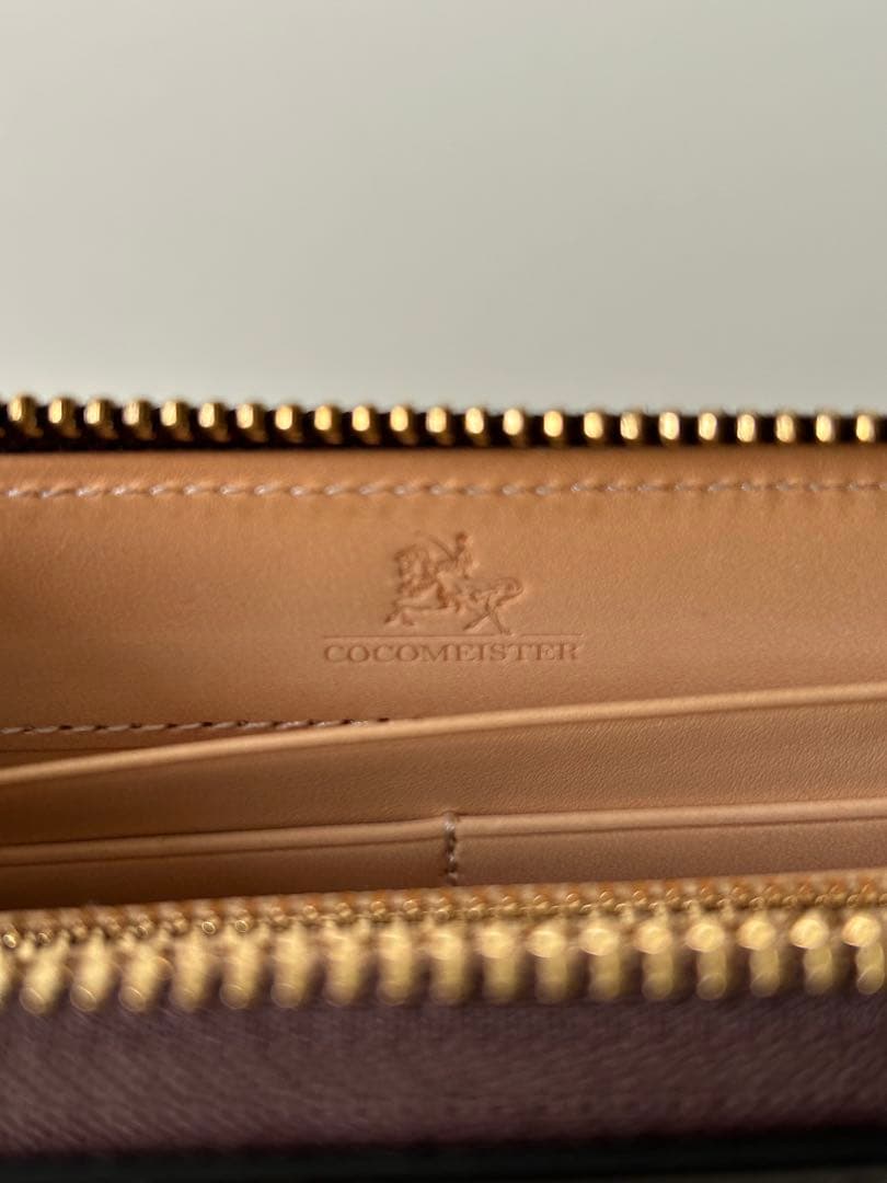 【美品】ココマイスター コードバン 長財布　ラウンドジップ 焦茶色 袋付き
