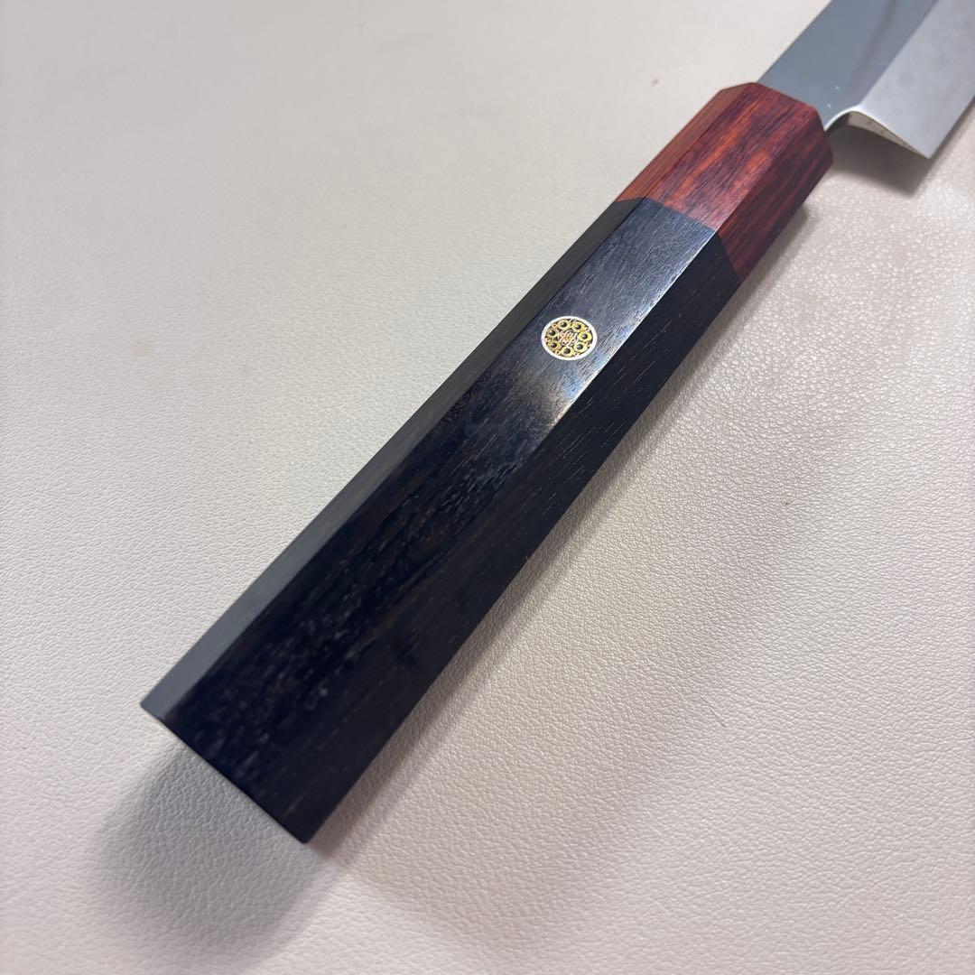 【鞘付き】270mm 先丸柳刃包丁鏡面 黒檀紫檀八角柄 刺身包丁 全鋼'•