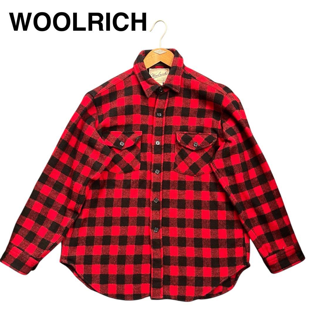 【USA製】WOOLRICH 90sバッファロー ブロック チェックウールシャツ