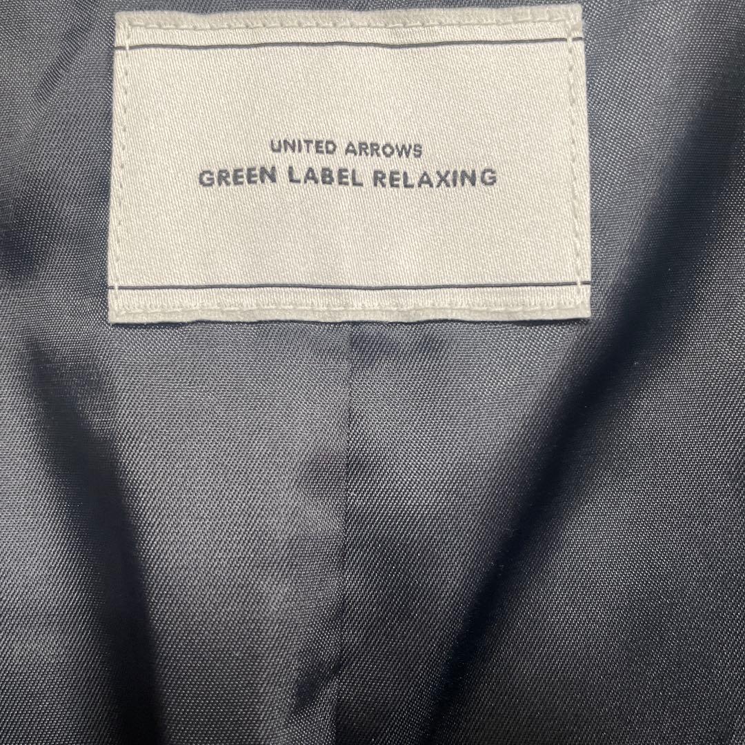 【新品　今季】撥水　キルティング　ライト　ダウンコート　ネイビー　ノーカラー　M