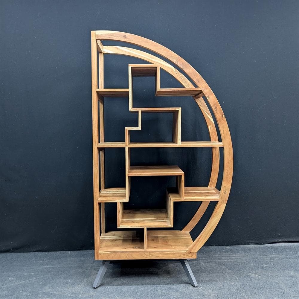 美品　ノーチェ　アカシア　無垢　飾り棚　シェルフ　本棚　ブックシェルフ　オープン