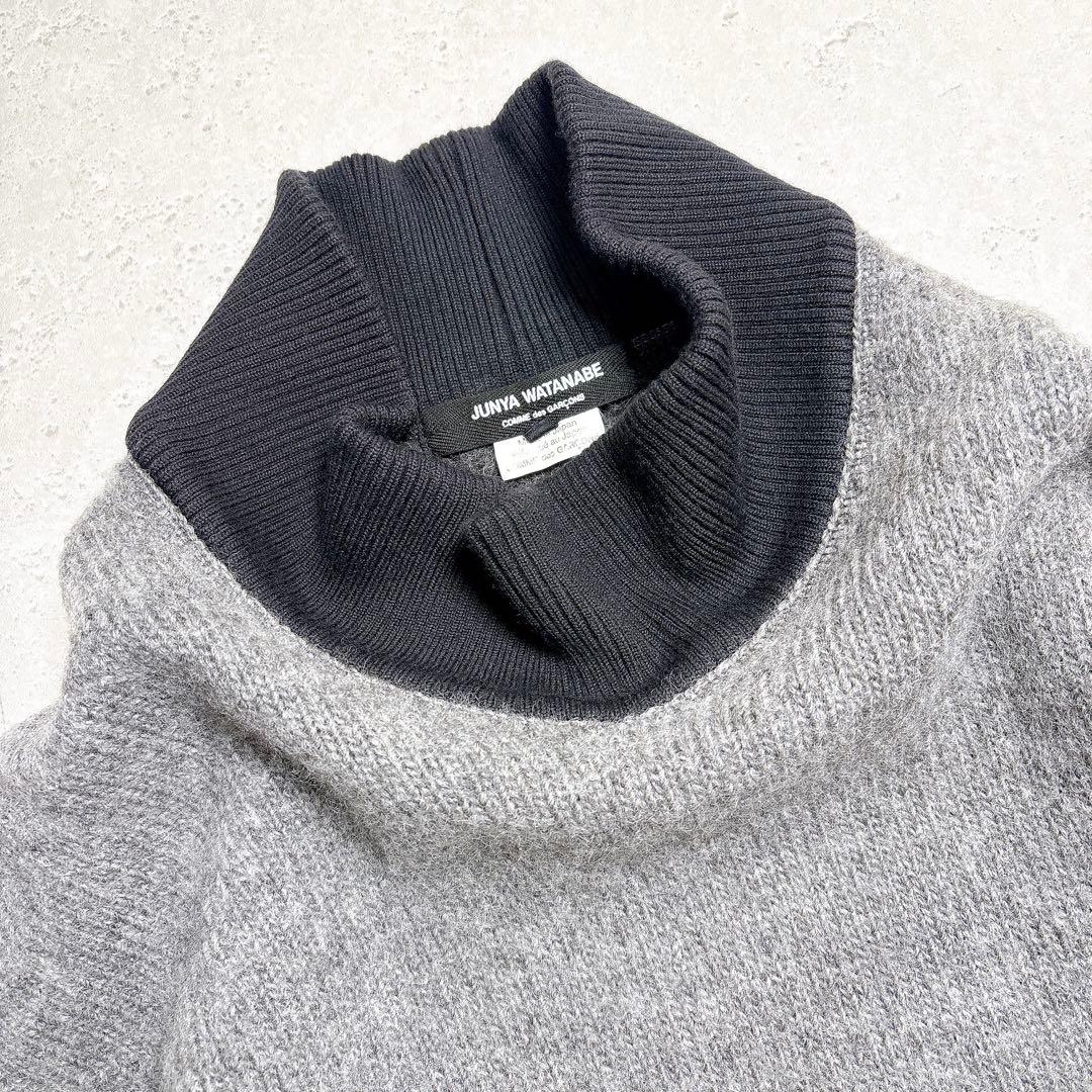 ジュンヤワタナベ コムデギャルソン　ウール混タートルネック　バイカラー