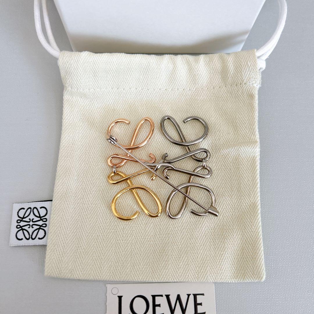 【LOEWE】 ロエベ アナグラム/ブローチ/マルチカラー/シルバー ゴールド