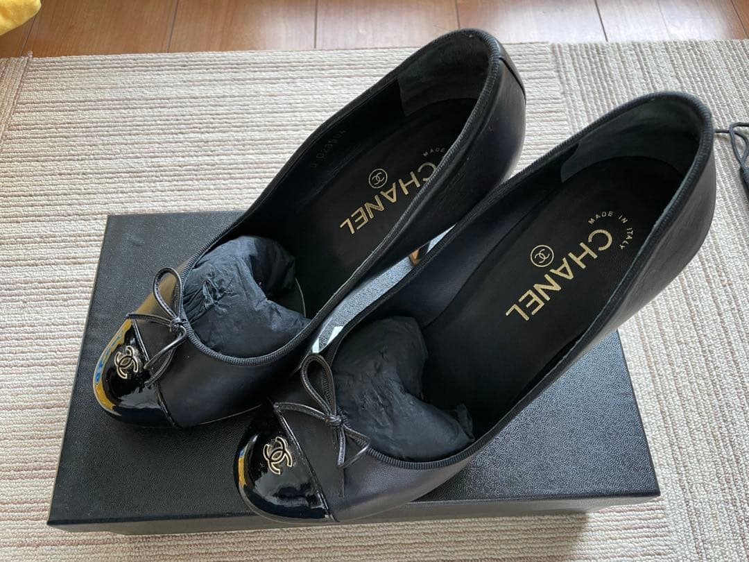 CHANEL ブラック パンプス 38 サイズ